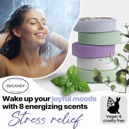 Shower Steamers Aromatherapy Gift Set -  8 Natural Essential Oil Infused Relaxation Tablets for Self-Care, Ideal for Birthdays, Mothers Day, Fathers Day, or a treat for yourself when you want to self indulge and take care of yourself.