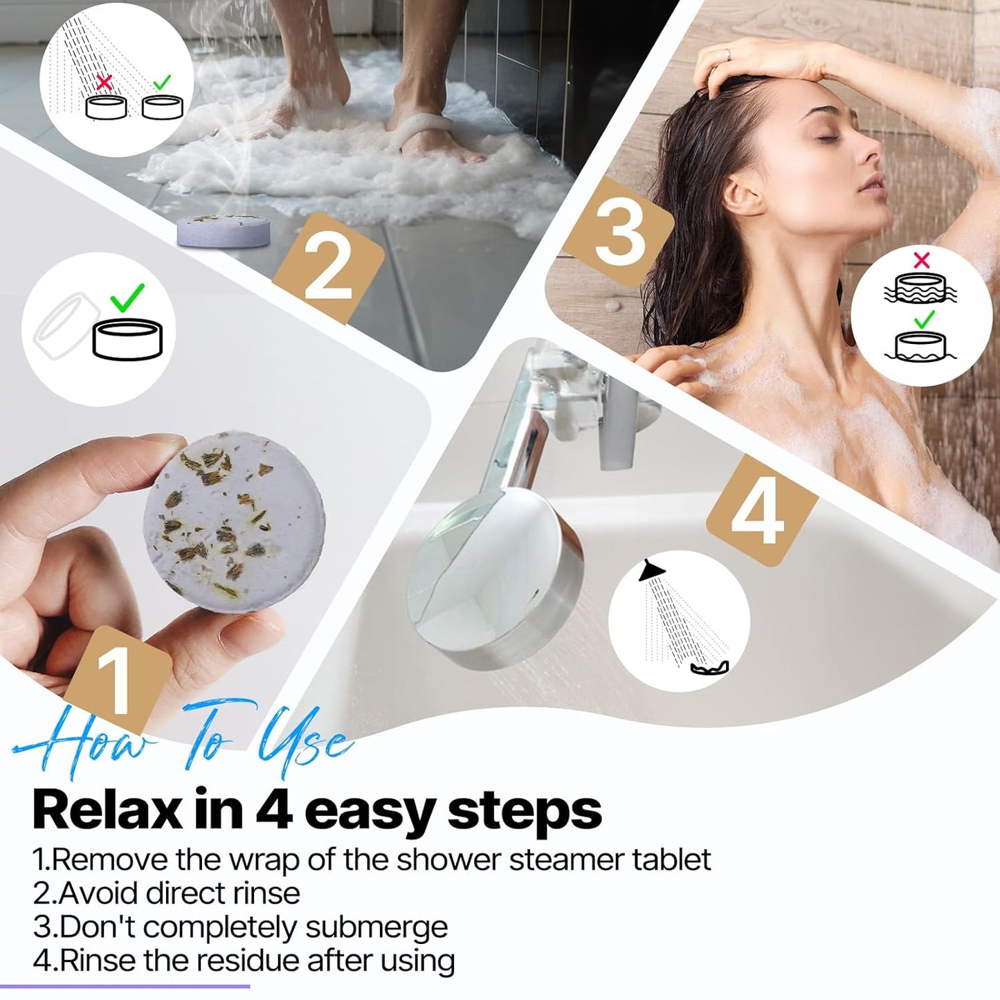 Shower Steamers Aromatherapy Gift Set -  8 Natural Essential Oil Infused Relaxation Tablets for Self-Care, Ideal for Birthdays, Mothers Day, Fathers Day, or a treat for yourself when you want to self indulge and take care of yourself.