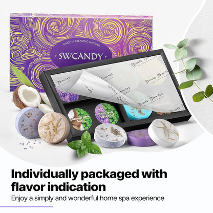 Shower Steamers Aromatherapy Gift Set -  8 Natural Essential Oil Infused Relaxation Tablets for Self-Care, Ideal for Birthdays, Mothers Day, Fathers Day, or a treat for yourself when you want to self indulge and take care of yourself.