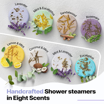 Shower Steamers Aromatherapy Gift Set -  8 Natural Essential Oil Infused Relaxation Tablets for Self-Care, Ideal for Birthdays, Mothers Day, Fathers Day, or a treat for yourself when you want to self indulge and take care of yourself.